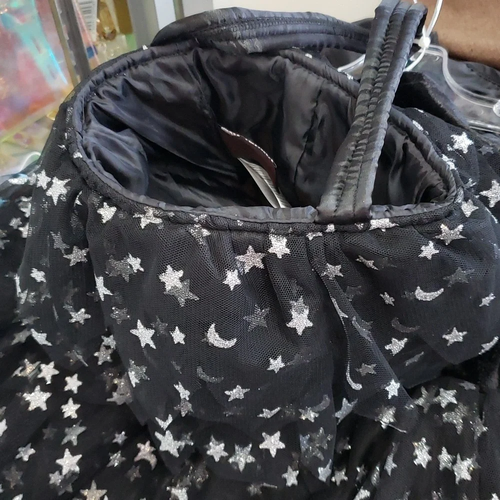 Hallow's Eve NWT Glitter Stars and Moon Witch Costume with Matching Bag, Girls 4